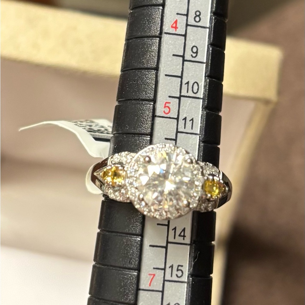 JTV Moissanite yellow sapphire ring NWT 6